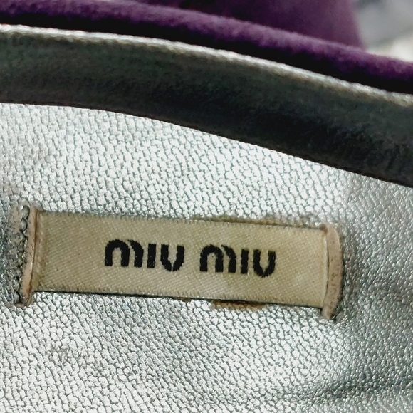 Miu Miu Purple Plum Suede Peep Roe Slingback Platform Sandals O82 - Picture 11 of 13